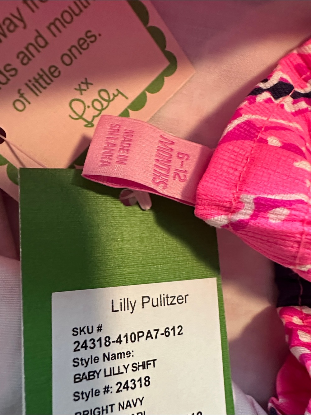 Lilly Pulitzer Pink and Navy Pineapple Print Girls Matching Set - Picture 8 of 9